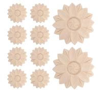 Gadpiparty 10pcs Solid Wood Carved Floral Applique Decals Unfinished Corner Onlay for DIY Furniture Decoration Elegant Retro Craft Flowers with Detailed Carvings Natural Material for Home