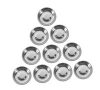 Gadpiparty 10Pcs Stainless Steel Small Snack Plates Deep Wide Sauce Dishes for Condiments Dips Appetizers Versatile Ramekins for Home Restaurant Parties Picnics Barbecues