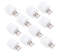Gadpiparty 10pcs USB Portable LED Night Lights with Frosted Shade Soft Ambient Lighting High Brightness Low Power Consumption Compact for Car Interior Laptop Home and Travel Use