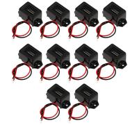 Gadpiparty 10pcs V Black Electric Warning Buzzer with 2-wire Leads for Physics Circuit Buzzer Systems and Cars Emergency Alert, Plastic and Alloy Material, Wide Temperature Range and Alert