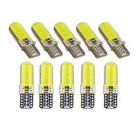 Gadpiparty 10pcs Yellow Cob LED Car Light W5w Mini Wedge Ultra-thin Plate-shaped Small Light Bulbs with Silicone Material without Delay for Automobiles