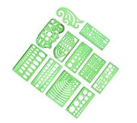 Gadpiparty 11pcs Geometric Stencils Set Plastic Measuring Templates for Architecture Drawing Design with Transparent Scale for School Office Use
