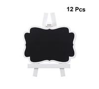 Gadpiparty 12 Pcs Mini Erasable Chalkboard Signs with White Wooden Stand Creative Message Boards for Wedding Party Christmas Table Decoration and Place Cards Display