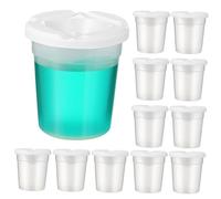 Gadpiparty 12 Pcs Paint Cups with Secure Lids Small Paint Containers for Classroom Group Activities Easy to Hold Spill Craft Storage for Young Artists