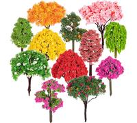 Gadpiparty 12 Pcs Simulated Landscape Model Trees, 2. 1-2. 5 Inch Realistic Fake Tree Ornaments for Diy Micro Landscape, Fairy Garden, Dollhouse, Train Railways & Architecture Diorama Decorations