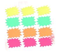 Gadpiparty 120 Pcs Fluorescent Paper Price Tags Small Explosion Shaped Labels for Retail Stores Grocery Shops Bright Yellow Orange Rosy Green Price Signs