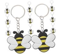 Gadpiparty 12pcs Adorable Cartoon Bee Keychain Metal and PVC Bag Pendant Keyring Lightweight Decorative Key Holder for Car and Bag Accessories Bee Lovers