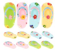Gadpiparty 12pcs Cartoon Charms Miniature Slipper Photo Props Resin Plastic Hawaii Resin Accessories for Cards, Phone Case, DIY Crafts, Wedding Products, Thanksgiving, Valentine's Day,