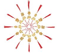 Gadpiparty 12pcs Chinese Year Horse Year Luck Charm Pendants with Chinese Characters and Tassels Multipurpose Bonsai and Home Hanging Decorations for Spring Festival and Lunar Celebration