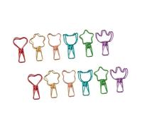 Gadpiparty 12pcs Colorful Metal Binder Clips Cute Bear Flower Heart Star Cat Shapes Multifunctional Paper Clips for Office School Home Organization and Food Bag Sealing