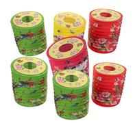 Gadpiparty 12pcs Folding Paper Hanging Lanterns with Beautiful Vintage Floral Patterns Frame Portable Decorative Lanterns for Home Garden Party Wedding and Outdoor Use