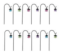 Gadpiparty 12pcs Glow in The Dark Miniature Shepherds Hooks with Resin Post Lamps, Garden Dollhouse Street Light Ornaments for Fairy Garden and Outdoor Micro Landscape Decoration