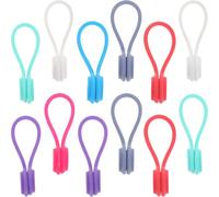 Gadpiparty 12pcs Magnetic Cable Organizers Silicone Cable Holders Practical Cord Wraps for Home Office Management Random Color