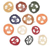 Gadpiparty 12pcs Natural Loofah Chew for Small Pets Safe Rabbit Hamster Guinea Pig and Rat Chewing Organic Molar for Digestion and Boredom Relief Vibrant Colors Large and Medium Random Color