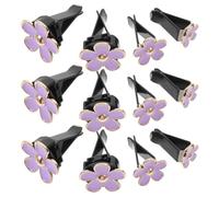 Gadpiparty 12pcs Purple Daisy Flower Air Freshener Car Clips Metal Air Vent Clips for Car Interior Decoration and Freshening Elegant Fivepetal Flower Design for Women