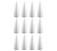 Gadpiparty 12pcs Solid Polystyrene Foam Craft Cones White DIY Christmas Tree Accessories for Home Projects S Clay Decoration Centerpieces