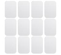 Gadpiparty 12pcs Universal Metal Plates for Magnetic Phone Mounts, Rectangular Iron Sheets with Easy Adhesive Application, Ultra Thin Design for Smartphones, for Driving and Car Use