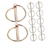 Gadpiparty 12pcs Zinc Plated Locking Pins Heavy Duty Ring Linch Pins for Trailer Hitch Tractor Agricultural Accessories with Pressure Safe Connection and Compatibility