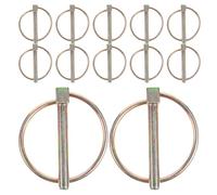 Gadpiparty 12pcs Zinc-plated O-ring Lock Pins Heavy Duty Trailer Safety Linch Pins for Farm Tractor Hitch Clips Agricultural Machinery and Easy Install