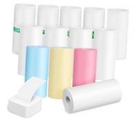Gadpiparty 13 Rolls Colorful Thermal Sticker Paper Refill for Mini Pocket Printers Multi-Color Adhesive Receipt and Label Printing Paper Compatible with Portable Thermal Printers for Receipts
