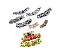 Gadpiparty 14PCS DIY Jewelry String Beads Retro Hollow out Bending Tubes for Bracelet and Necklace Making Mixed Colors and Styles for Creative Crafts and Accessories