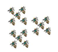 Gadpiparty 15 pcs Crystal Rhinestone Bee Brooches Patch for Clothing Socks Sandals DIY Decorative Applique Easy Sew and Iron Repair Embellishments for Jackets Dresses Backpacks