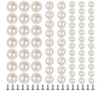 Gadpiparty 150 Pairs Pearl Rivets Studs Faux Pearls Rivets Elegant Round Abs Material Won't Fall Out Good Touch for Clothes Bags DIY Handicrafts