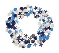 Gadpiparty 150pcs Nautical Mini Wooden Cutouts for Crafting Blue and White Sea Shells Decor Ocean Themed Party Decorations DIY Wall Art for Beach Inspired Settings
