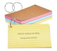 Gadpiparty 150Pcs Ruled Index Cards with Rings Double Sided Study Flash Cards for Note Taking and Organizing Information Cover Included