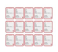 Gadpiparty 15pcs Emergency Carseat Tag Small Sticky Labels Copper Self-Adhesive Sticker Red Easy to Spot Suitable for Surfaces Safety Information Identification