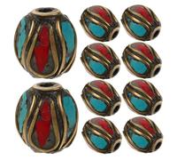 Gadpiparty 15pcs Handmade Tibetan Brass Spacer Beads Unique Buddhist Jewelry Charms for DIY Bracelet Necklace Earring Accessories Smooth Edges Comfortable Crafting Sturdy Solid Metal Beads