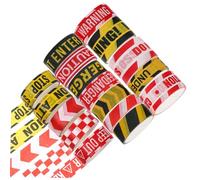 Gadpiparty 16 Rolls Washi Paper Tape Decorative Warning Patterned Adhesive for DIY Crafts Scrapbooking Gift Wrapping Easy Tear Sticky Smooth Surfaces for Journals and Albums
