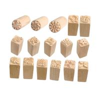 Gadpiparty 16pcs Wooden Cake Stamps for Pastry Baking with Clear Carved Patterns Reliable Wood Stampers for Mooncakes Steamed Buns Cookies DIY Holiday Baking Decoration Tool