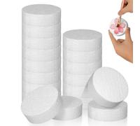 Gadpiparty 18Pcs Foam Circles,2.95In White Polystyrene Round Discs for Cake Decorating Practice, Display & Craft Projects