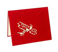 Gadpiparty 1pc Airplane Pop Up Greeting Card for Friends Creative Message Card Vibrant Red for Graduation Birthdays and Special Occasions Unique Design Adds Fun to Your Wishes