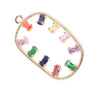 Gadpiparty 1Pc Colorful Oval Shape Zircon Pendant Necklace DIY Jewelry Making Supplies Durable Health Conscious for Necklaces and Earrings