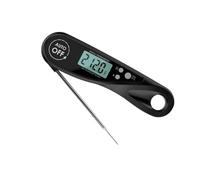 Gadpiparty 1pc Digital Meat Thermometer with Folding Probe for Cooking Bbq Grilling Instant Read Kitchen Thermometer for Meat Fish Baking Black
