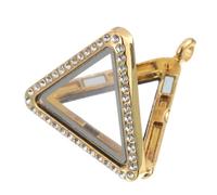 Gadpiparty 1Pc Openable Alloy Triangle Photo Locket Pendant DIY Decorative Pendant for Jewelry Making Finish with Detail for Storing Memories