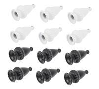 Gadpiparty 1set Electroplated Inner Thread Lamp Finials Caps Black White Light Screw Accessories for Table and Floor Lamps DIY Chandelier and Porch Lighting Decorations 12pcs