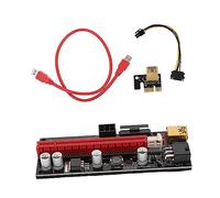 Gadpiparty 1set Pci-e to Riser Adapter Power Supply Usb Cable for Gpu Mining Supports Multiple Graphics Cards Easy Installation Fixing Buckle and Vertical Port Design