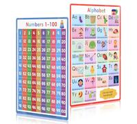 Gadpiparty 2 Pack Educational Posters for Kids, Alphabet ABC Chart and Numbers 1-100 Wall Chart, Laminated Nursery Classroom Decor for Toddlers, Preschool and Home Learning