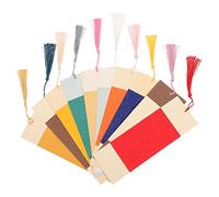 Gadpiparty 2 Packs of Assorted Colour Paper Bookmarks with Tassels, DIY Blank Bookmarks that Can Be Painted and Written, for Graffiti and Creative Projects Random Color