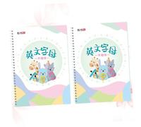 Gadpiparty 2 Pcs English Alphabet Writing Practice Book for Beginners Students Smooth Groove Copybook Calligraphy for Boys Learning Uppercase Lowercase Letters