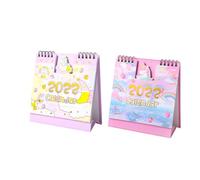 Gadpiparty 2 Pcs Notepad Type Desk Calendar Double Coil Portable Paper Calendar with Memo Space for Home Office Desktop Use Cute Mini Spiral Binding
