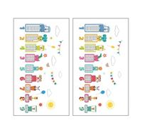 Gadpiparty 2 Sets Multiplication Table Wall Decals Animal Wall Stickers PVC Material Portable and Easy to Tear for Early Education and Home Decorations
