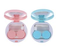 Gadpiparty 2 Sets Portable Contact Lens Cases Plastic and Glass Sturdy Contacts Holder Box for Travel and Business Trip Convenient and Reusable Protecting Lenses from Damage