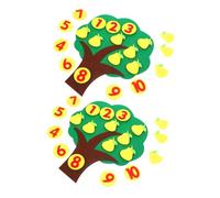 Gadpiparty 2 Sets Preschool Math Manipulatives Felt Pear Tree for Early Education Bright Number Shapes for Counting Activities Detachable Design for Easy Storage and Creative Learning