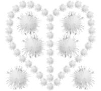 Gadpiparty 2000pcs Mini Pom Pom Balls White Lightweight Shiny Fluffy Polypropylene Yarn Crafting Balls for Decoration Applications and Headdress Easy to Use