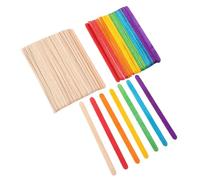 Gadpiparty 200Pcs Jumbo Colored Craft Sticks Natural Wooden Popsicle Sticks for DIY Classroom Projects Home Art and Plant Labels Durable Ice Cream Rods for Creative Crafts