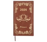 Gadpiparty 2026 A6 Time Management Notebook Brown - Weekly Monthly Planner, Daily Organizer Appointment Book for Academic Year, Business, and Travel Scheduling